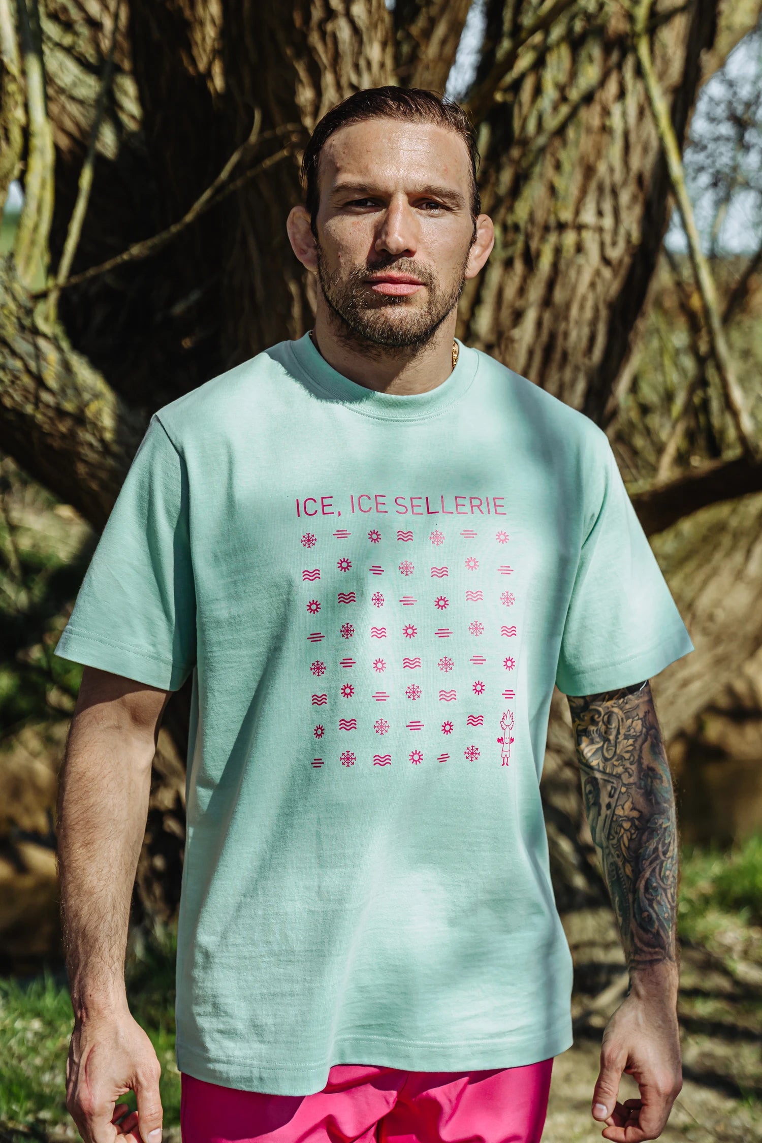 T-Shirt "Ice, Ice, Sellerie" - Jadegrün