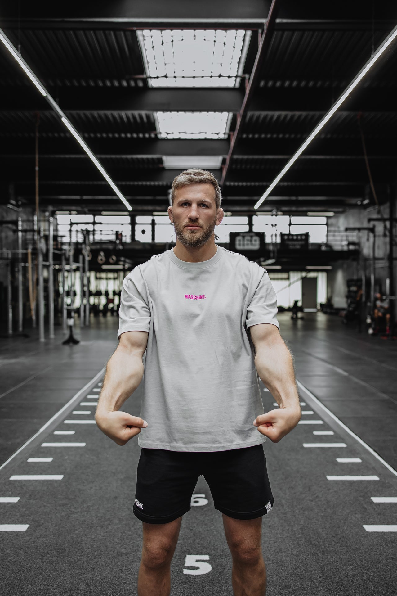 T-Shirt "MASCHiNE" - Asphaltgrau - Heavyweight Edition